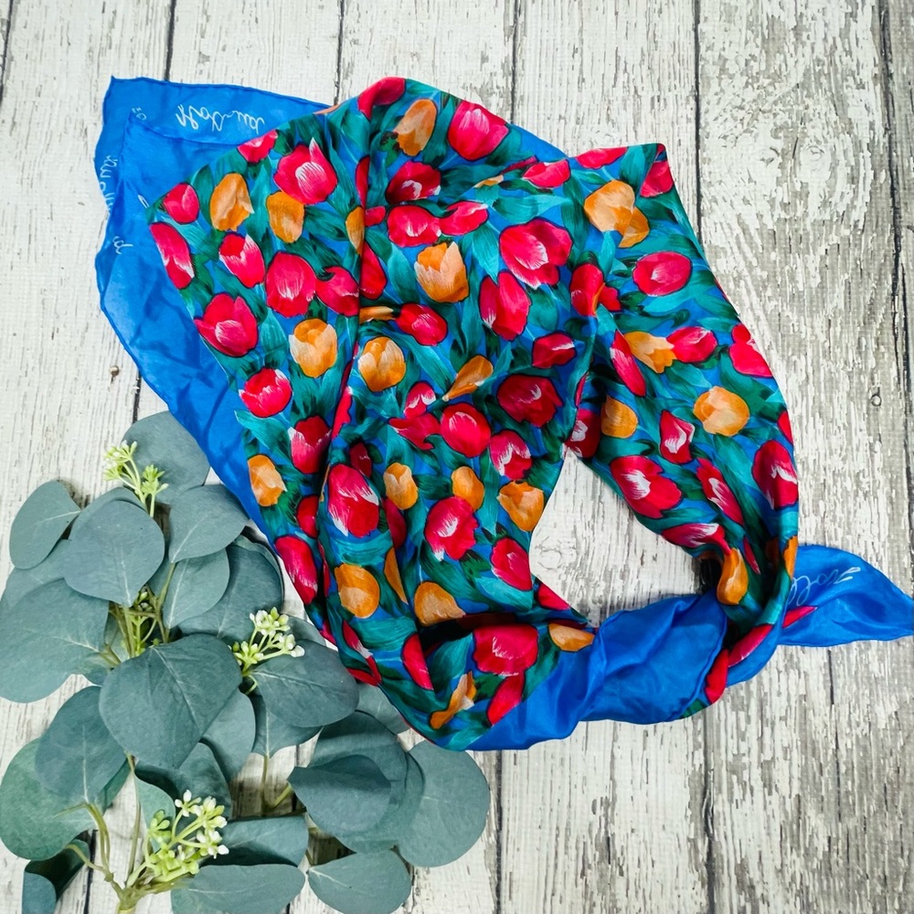 Vintage E.H. 100% Silk Holland Tulip Scarf